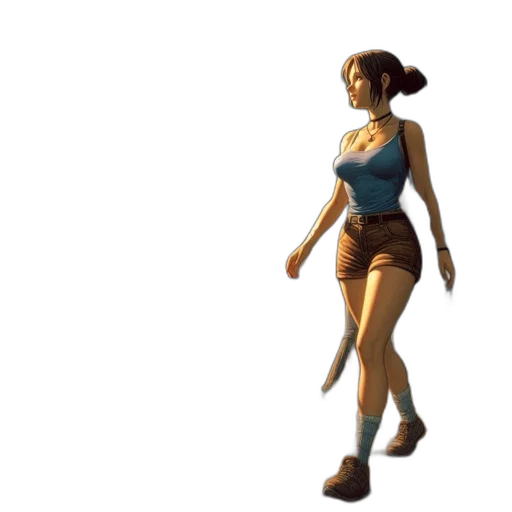 dress, staff, concept art, 3d render transparent PNG cut-out