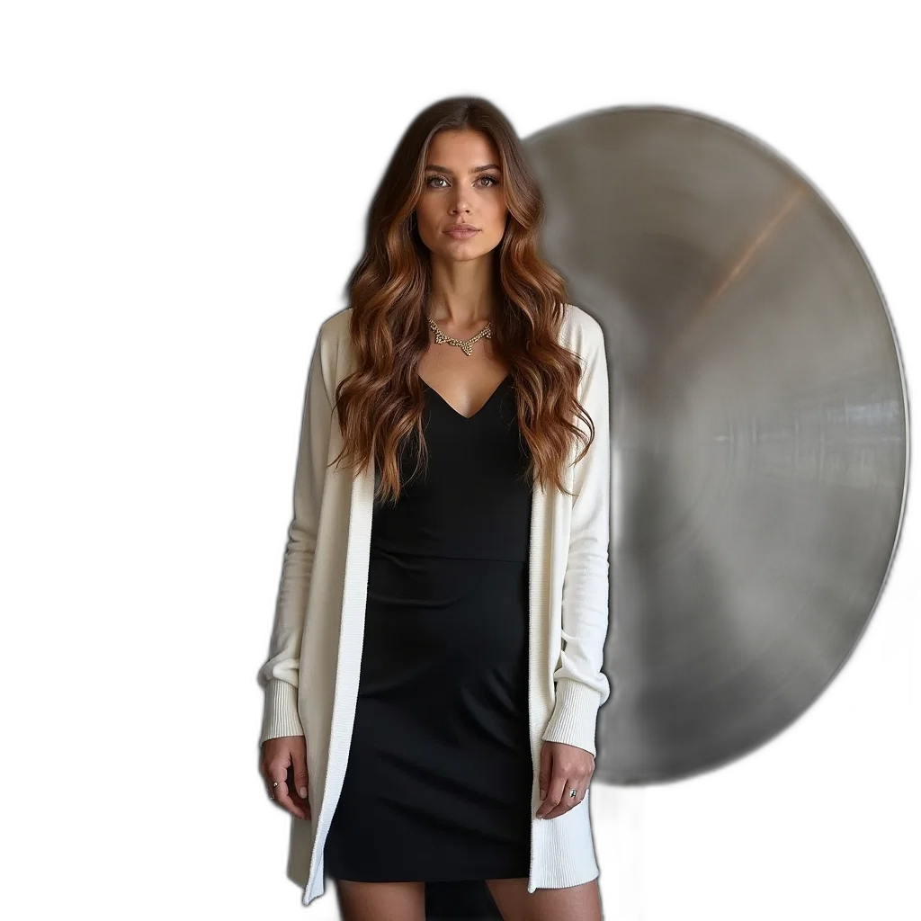 dress, jacket, jewelry, staff transparent PNG cut-out