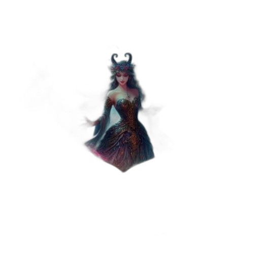 crown, dress, dragon, creature transparent PNG cut-out