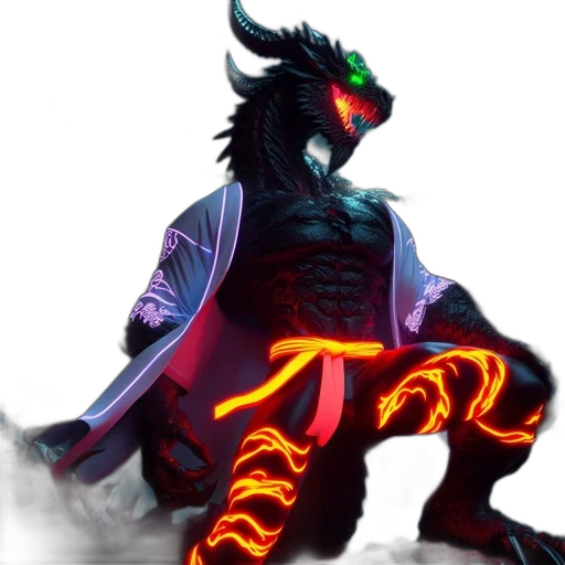 dragon, creature, staff, fantasy art transparent PNG cut-out