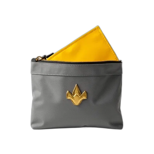crown, grey, fabric, pouch transparent PNG cut-out