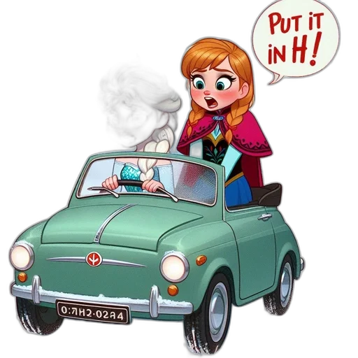 car, cartoon, concept art, photorealistic transparent PNG cut-out
