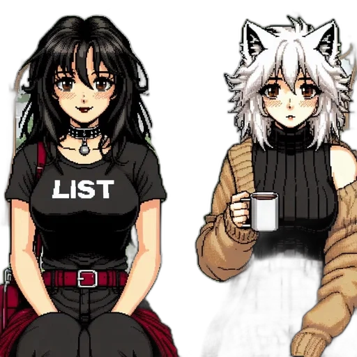 anime, pixel art, concept art, cartoon transparent PNG cut-out