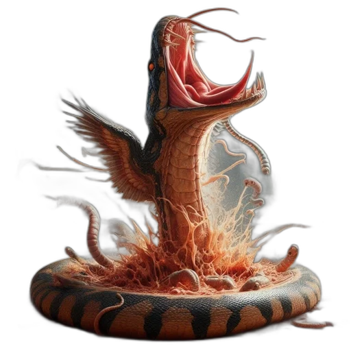 dragon, creature, animal, staff transparent PNG cut-out