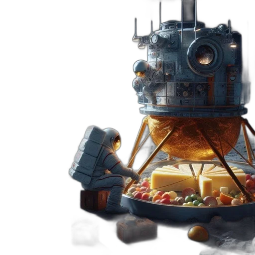 robot, food, concept art, 3d render transparent PNG cut-out
