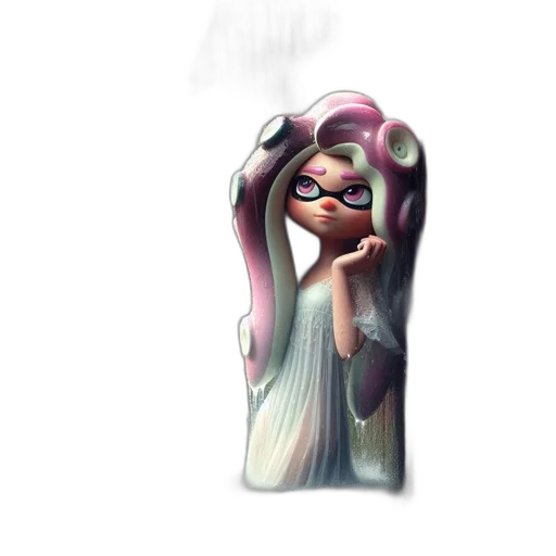 dress, mask, hair, weapon transparent PNG cut-out