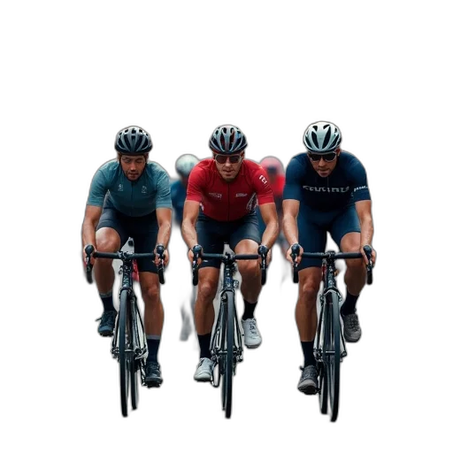 3d render, concept art, group, cyclists transparent PNG cut-out