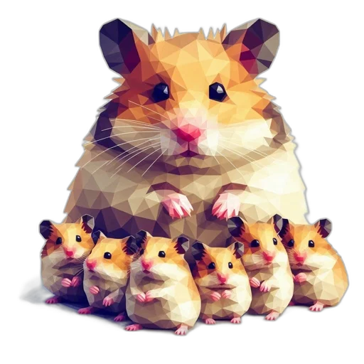 animal, concept art, 3d render, pixel art transparent PNG cut-out