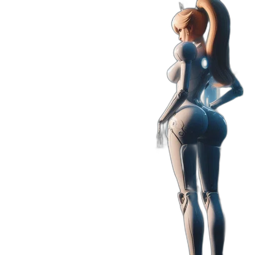 dress, robot, staff, weapon transparent PNG cut-out