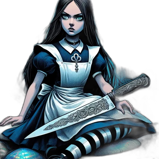 staff, dress, sword, comic book art transparent PNG cut-out