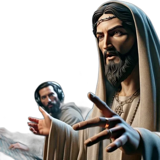 photorealistic, 3d render, concept art, bearded transparent PNG cut-out