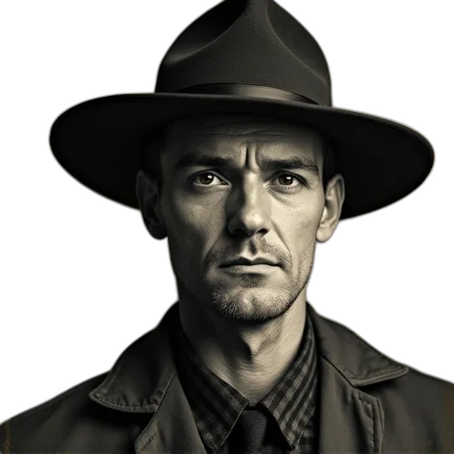 hat, face, staff, jacket transparent PNG cut-out