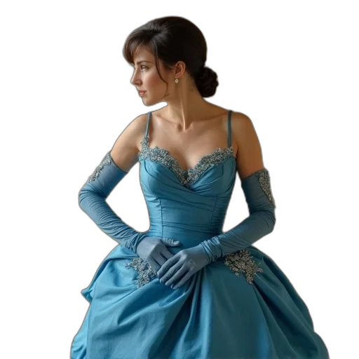 dress, crown, concept art, blue transparent PNG cut-out