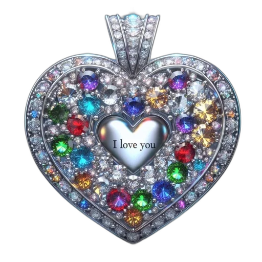 jewelry, crown, heart-shaped, pendant transparent PNG cut-out