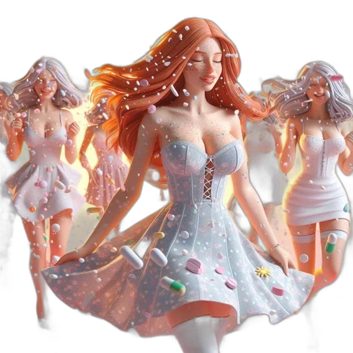 dress, concept art, 3d render, fantasy art transparent PNG cut-out