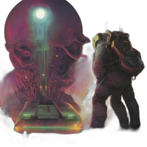 robot, creature, mask, jacket transparent PNG cut-out