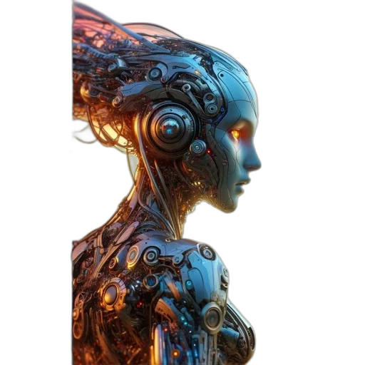 robot, face, dress, creature transparent PNG cut-out