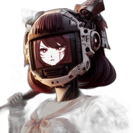 robot, mask, face, weapon transparent PNG cut-out
