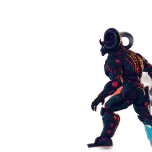robot, mask, creature, weapon transparent PNG cut-out
