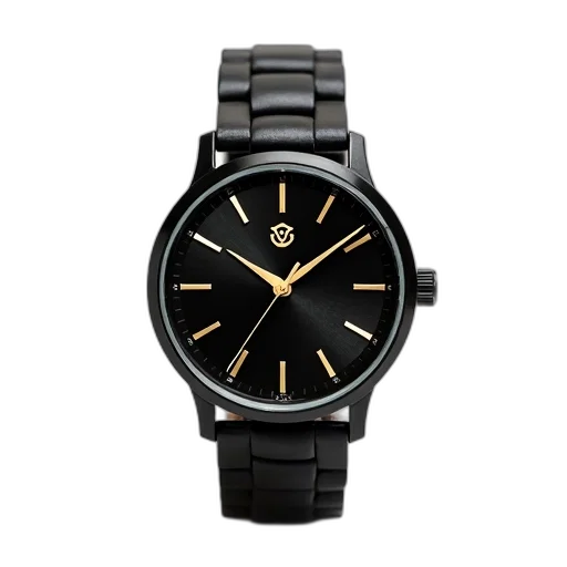 black, wristwatch, strap, dial transparent PNG cut-out