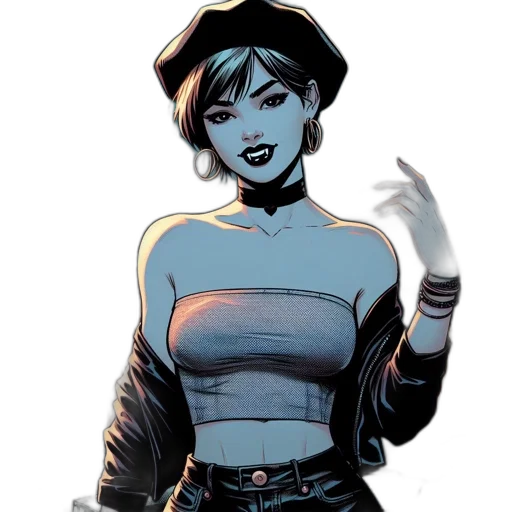 comic book art, concept art, cartoon, dark transparent PNG cut-out