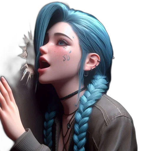 jacket, face, concept art, cyberpunk transparent PNG cut-out