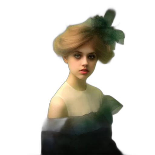 dress, hair, hat, creature transparent PNG cut-out