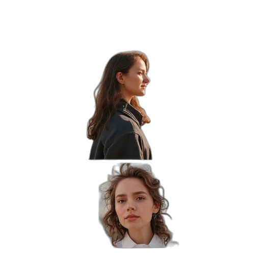crown, jacket, hair, face transparent PNG cut-out