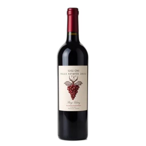 bottle, red, wine, label transparent PNG cut-out