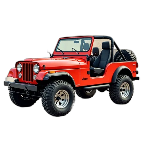 car, 3d render, 1994, jeep transparent PNG cut-out