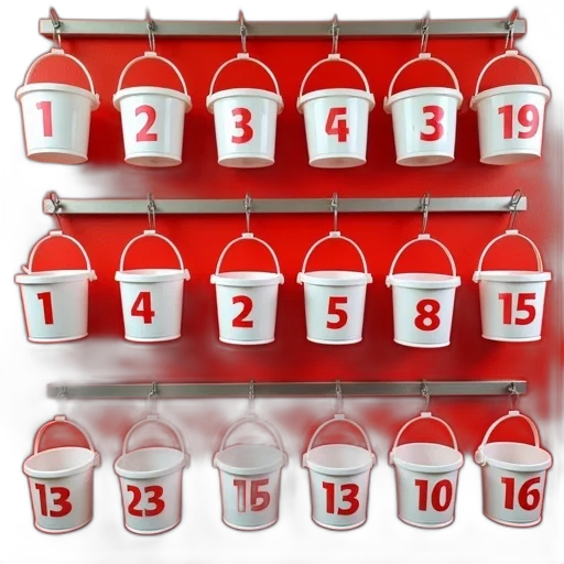 red, collection, white, buckets transparent PNG cut-out
