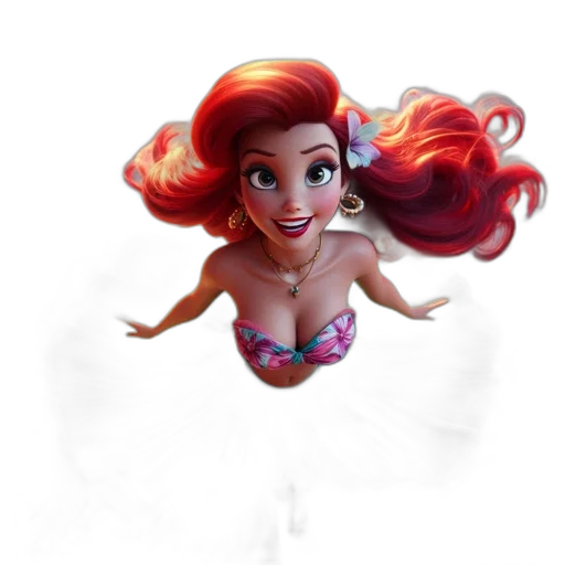 dress, jewelry, hair, 3d render transparent PNG cut-out