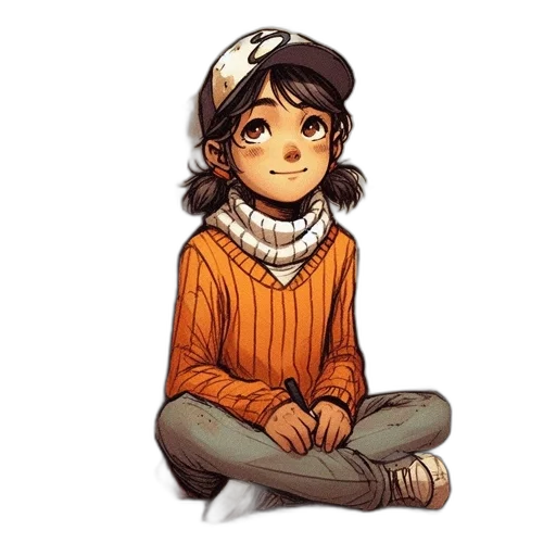 hat, face, jacket, staff transparent PNG cut-out