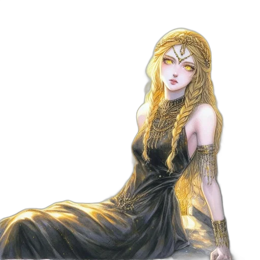 dress, jewelry, fantasy art, concept art transparent PNG cut-out