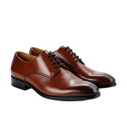 shoes, photorealistic, pair, brown transparent PNG cut-out