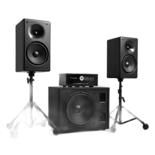 3d render, photorealistic, black, speaker transparent PNG cut-out