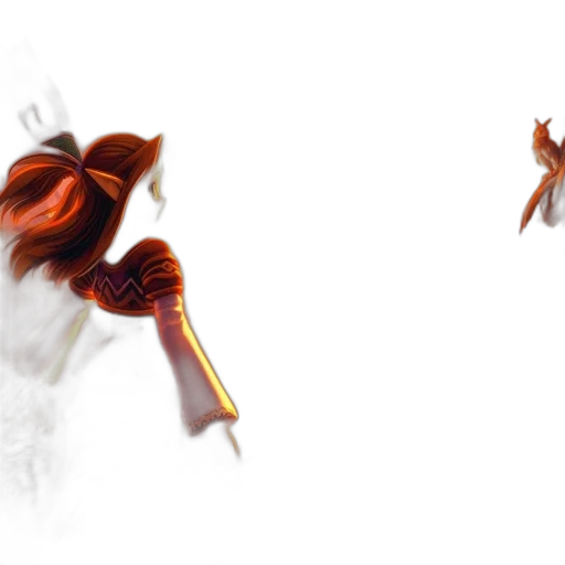 hair, staff, weapon, flower transparent PNG cut-out