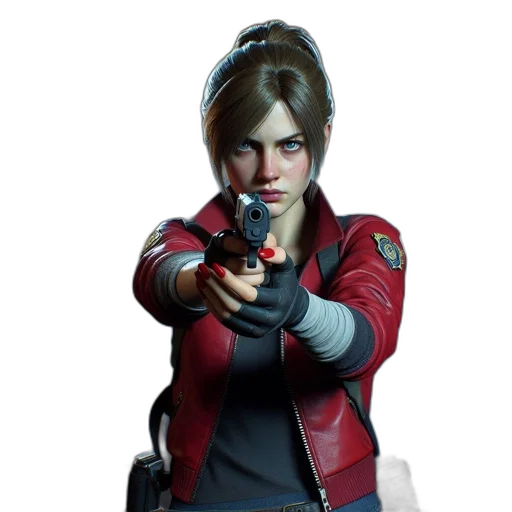 jacket, weapon, face, staff transparent PNG cut-out