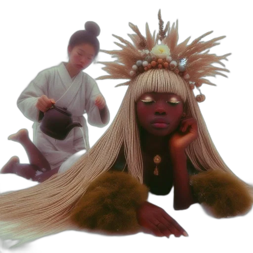 hair, crown, mask, creature transparent PNG cut-out