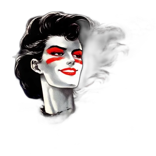 face, mask, comic book art, cartoon transparent PNG cut-out