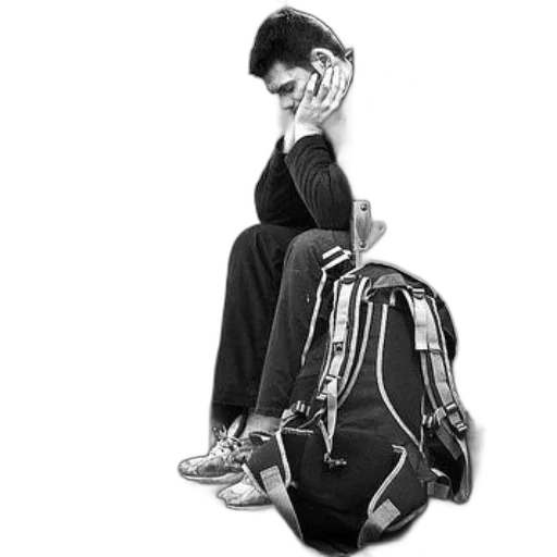 jacket, staff, black, white transparent PNG cut-out