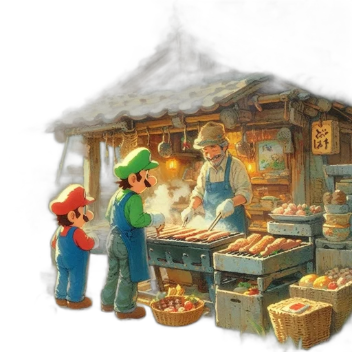 food, concept art, 3d render, pixel art transparent PNG cut-out