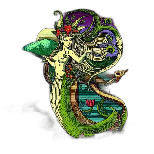 dragon, staff, dress, creature transparent PNG cut-out