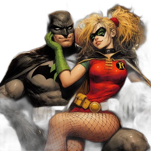comic book art, concept art, fantasy art, batman transparent PNG cut-out
