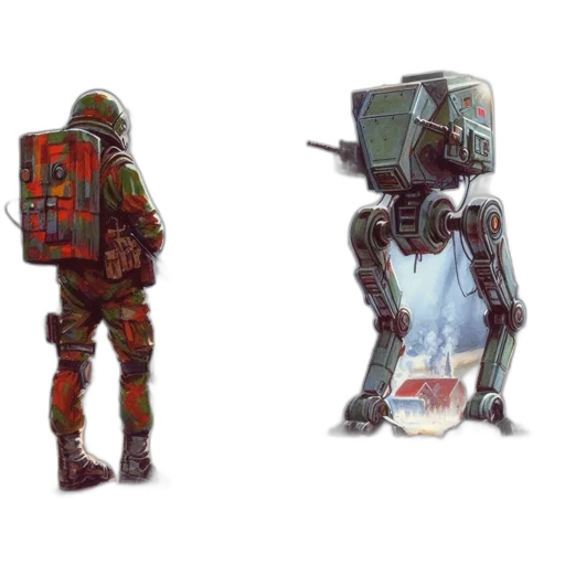 robot, jacket, concept art, pixel art transparent PNG cut-out