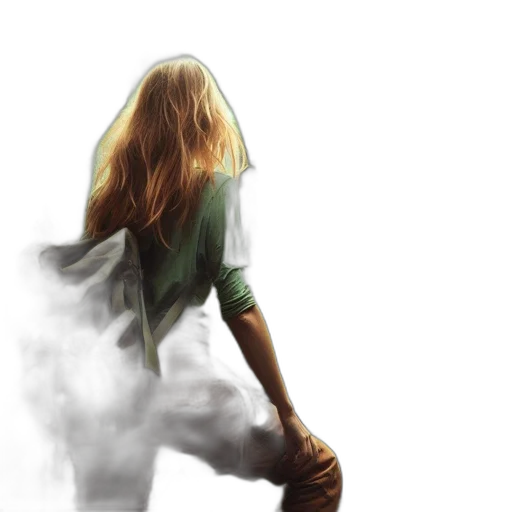dress, hair, jacket, weapon transparent PNG cut-out