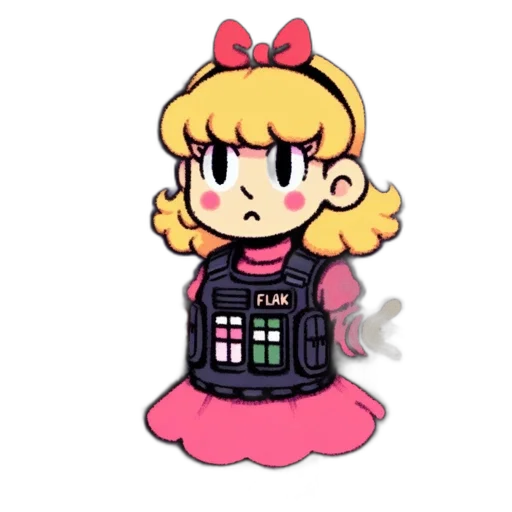 dress, robot, staff, pixel art transparent PNG cut-out