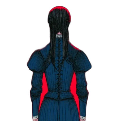 dress, jacket, mask, hair transparent PNG cut-out