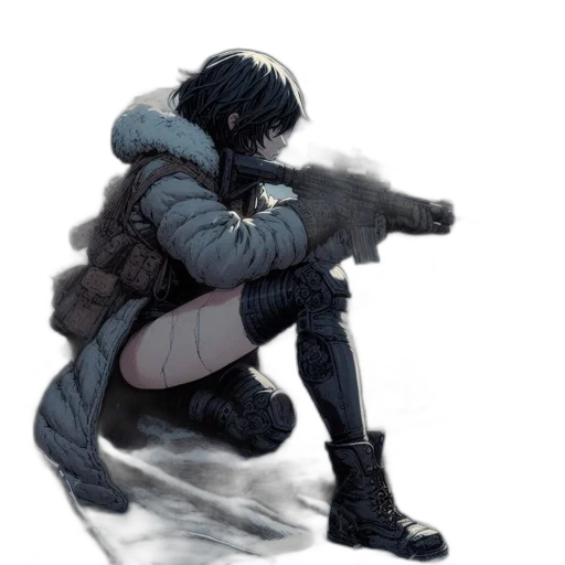 jacket, weapon, robot, mask transparent PNG cut-out