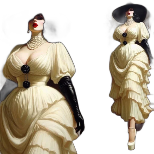 dress, concept art, 3d render, fantasy art transparent PNG cut-out